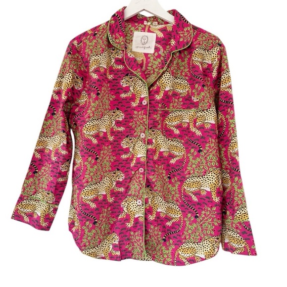 Printfresh • Bagheera Long PJ Cotton Poplin Pajama Set -  Hot Pink - Picture 3 of 12